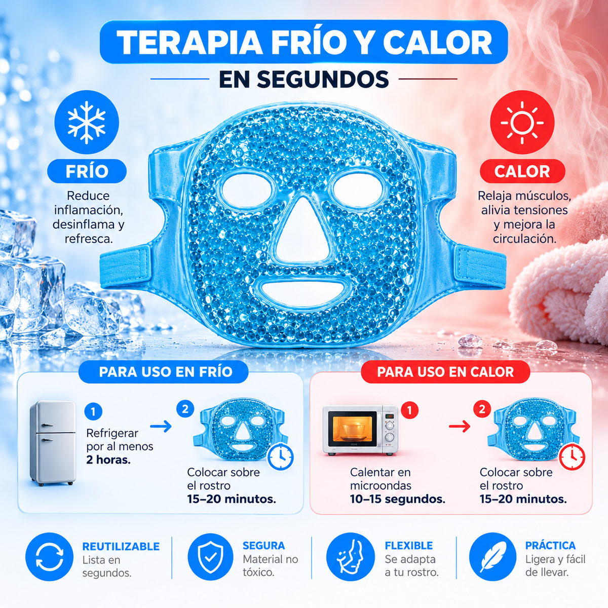 Mascarilla Facial de Gel Frío y Calor · Colo®
